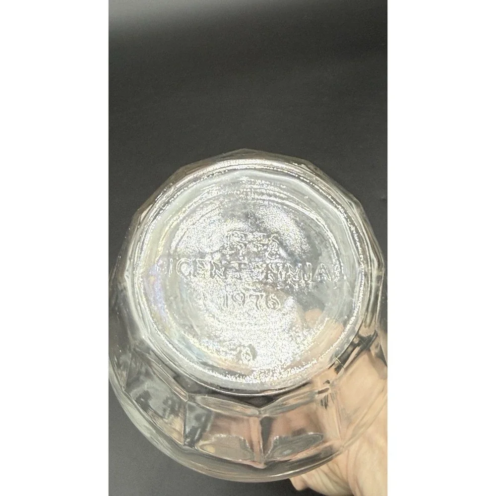 Vintage 1776 -1976 Bicentennial Clear Glass Decanter. Etched American Eagle